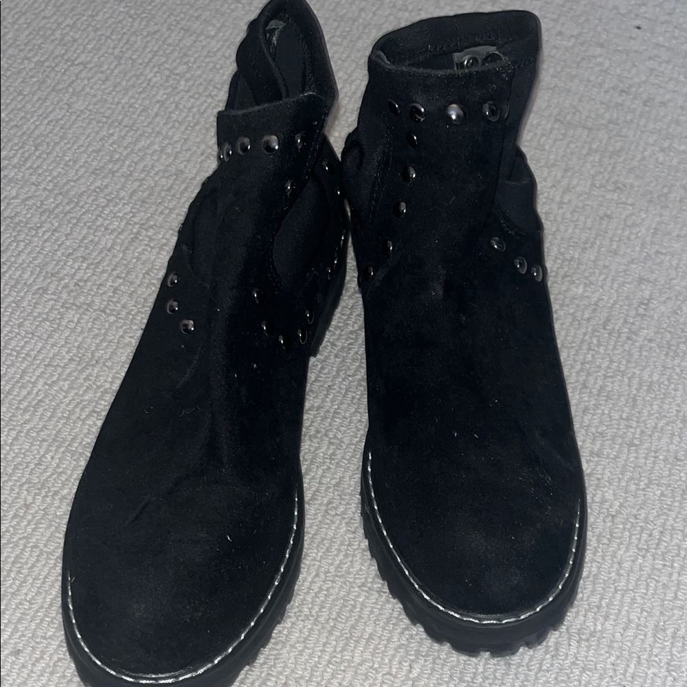 Seven7 Black Studded Suede Ankle Booties